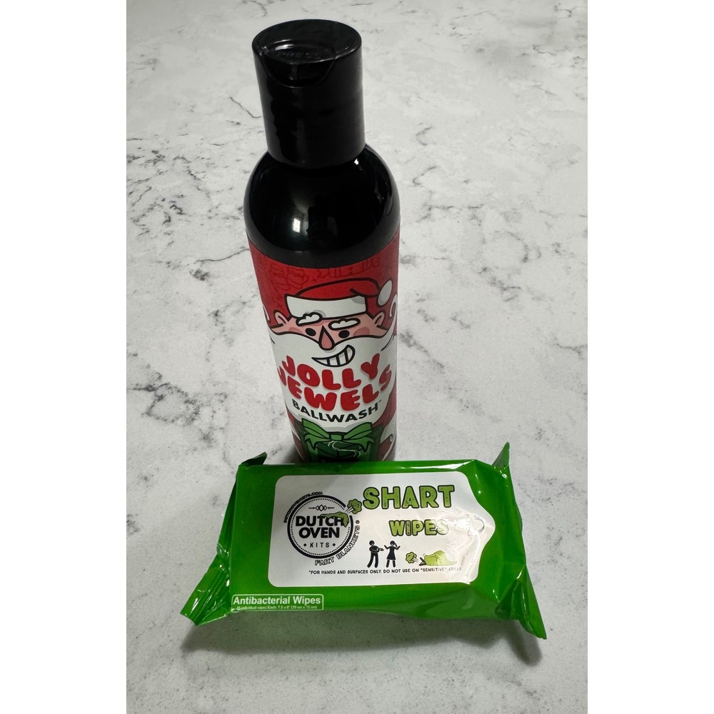 Men's Christmas themed stocking stuffer ball wash shart wipes humor gag‎ gift